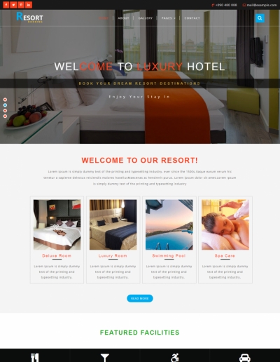 resort a hotel template website